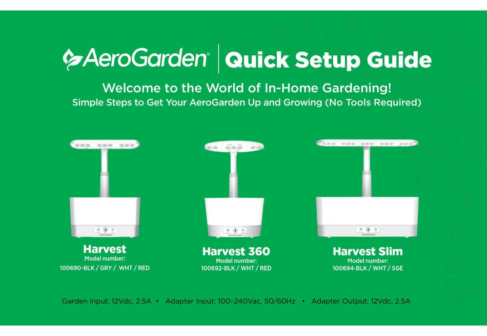 aerogarden hervest manual